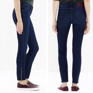 Madewell Womens Skinny Skinny Jeans Size 24 Ankle Zip Mid Rise Dark Wash Classic
